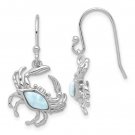 Sterling Silver Larimar Crab Dangle Earrings