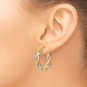14K Two Tone Twisted Hoop Earrings