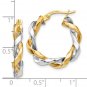 14K Two Tone Twisted Hoop Earrings