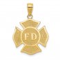 14K Yellow Gold Fire Department Pendant