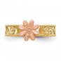14K Two-Tone Gold Flower Toe Ring