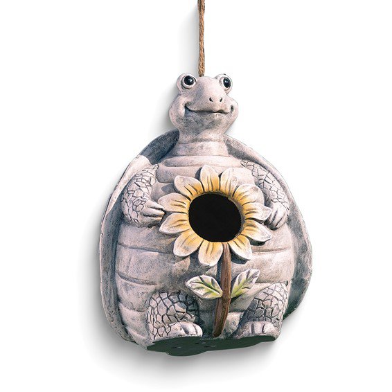 Pudgy Pals Turtle with Flower Birdhouse