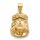 14K Yellow Gold Jesus Christ Head Pendant