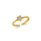 14K Yellow Gold Cubic Zirconia Star Toe Ring
