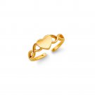 14K Yellow Gold Heart Toe Ring