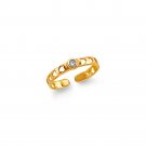 14K Yellow Gold Cubic Zirconia & Cut-Out Hearts Toe Ring
