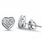 10K White Gold .10 Ct Heart Shaped Diamond Stud Earrings