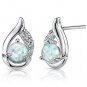 Sterling Silver 1.00 Carat Round Opal Earrings