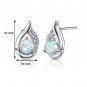 Sterling Silver 1.00 Carat Round Opal Earrings