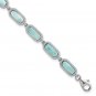 Sterling Silver 7.5 Inch Twisted Fancy Larimar Bracelet with .25" Extension