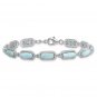 Sterling Silver 7.5 Inch Twisted Fancy Larimar Bracelet with .25" Extension