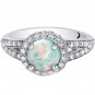 Sterling Silver 1.25 Carat Round Opal Ring