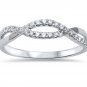 14K White Gold .16 Carat Diamond Twisted Infinity Anniversary Wedding Band