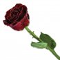 Lacquered Burgundy Natural Rose with Leaves & Stem