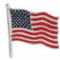 14K White or Yellow Gold American Flag Pin - Small