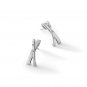 Sterling Silver White Ice .06 Ct Diamond Crossover Earrings
