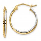 10K Two Tone Gold Braided Hoop Earrings