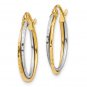 10K Two Tone Gold Braided Hoop Earrings