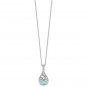 Sterling Silver Larimar Dolphin Teardrop Pendant Necklace