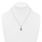 Sterling Silver Larimar Dolphin Teardrop Pendant Necklace