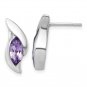 Sterling Silver Marquise Amethyst Drop Post Earrings