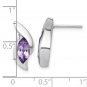 Sterling Silver Marquise Amethyst Drop Post Earrings