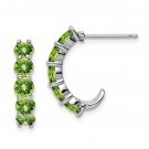 Sterling Silver Peridot J-Hoop Earrings