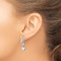 Sterling Silver Created Opal & CZ Heart Earrings