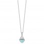 Sterling Silver Rhodium Plated Larimar Sailboat Necklace w/2 Inch Extension
