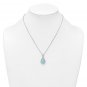 Sterling Silver Rhodium Plated Larimar Sailboat Necklace w/2 Inch Extension