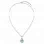 Sterling Silver Rhodium Plated Larimar Sailboat Necklace w/2 Inch Extension