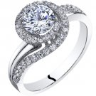 14K White Gold 1.20 Carats Simulated Diamond Engagement Ring