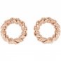 14K Gold Circle Rope Post Earrings
