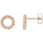 14K Gold Circle Rope Post Earrings