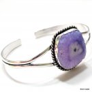 Purple solar Quartz 925 Silver Plated Handmade Bracelet 3068