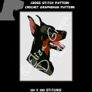 Doberman CROSS STITCH Pattern, CROCHET Graphghan Blanket Pattern