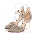 87H101 Luxury bling bling ankle pump,available US size 3-8.5,gold