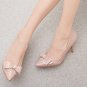 87H098 sweet bow-detail pointy pump w rhinestones,available US size 2-9.5, nude
