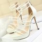 86s068 elegant strappy ankle sandals,available US size 4-7.5, white