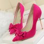 86h095 sweet butterfly stiletto pump, nubuck leather available US Size 4-8.5, rosary red