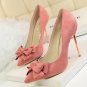 86h095 sweet butterfly stiletto pump, nubuck leather available available US Size 4-8.5, pink