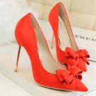 86h095 sweet butterfly stiletto pump, nubuck leather available available US Size 4-8.5, orange