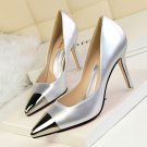 86h093 elegant pointy pump in spell color, plating head, available available US Size 4-8.5, silver