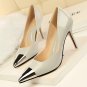86h093 elegant pointy pump in spell color, plating head, available available US Size 4-8.5, gray