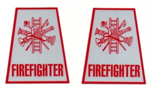 Reflective Helmet Trapezoid - FIREFIGHTER
