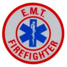 3" Round Reflective Decal - EMT FIREFIGHTER
