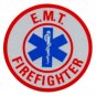 3" Round Reflective Decal - EMT FIREFIGHTER