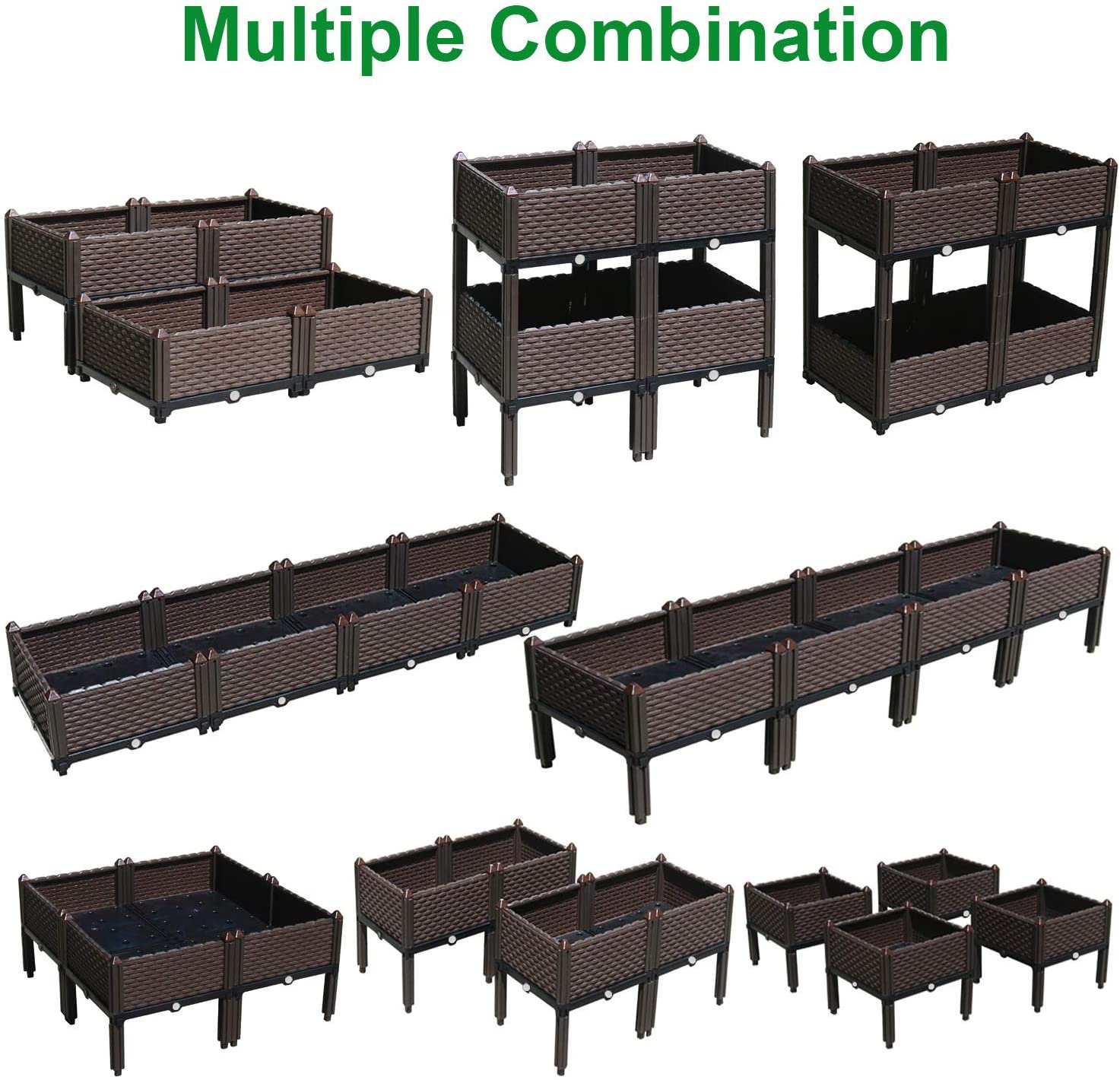 4Pack Multiple Combination Plastic Planting Box