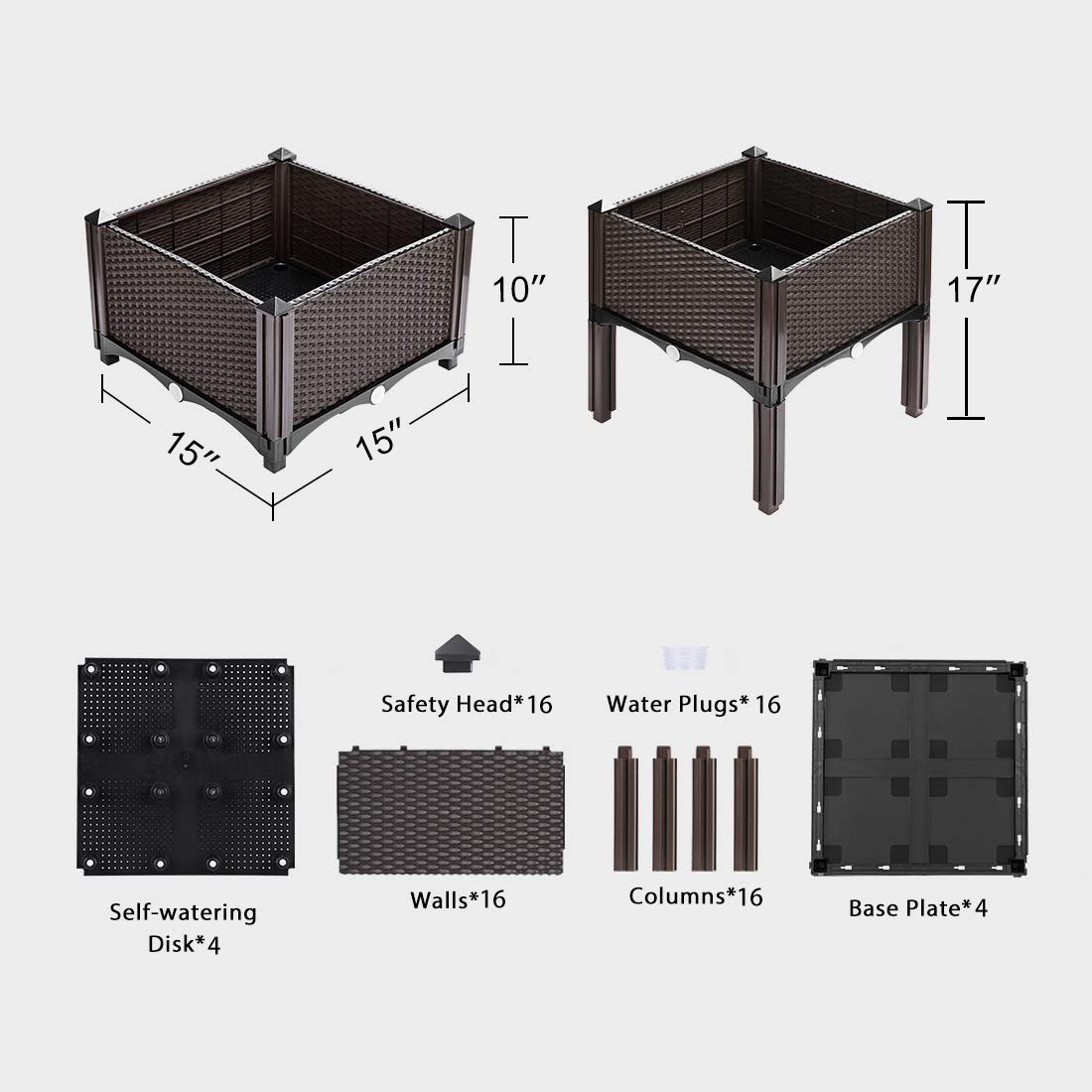 4-Pack Multiple Combination Plastic Planting Box