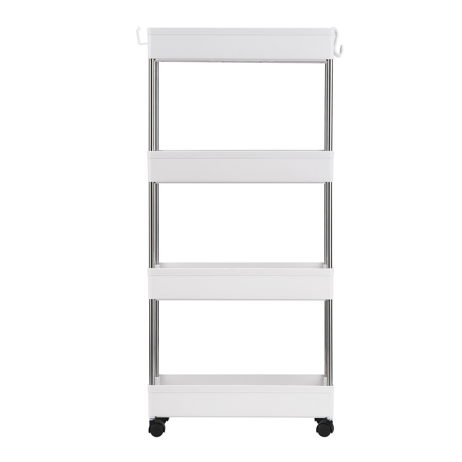 4Layer Ultrathin Storage Cart with Wheels White